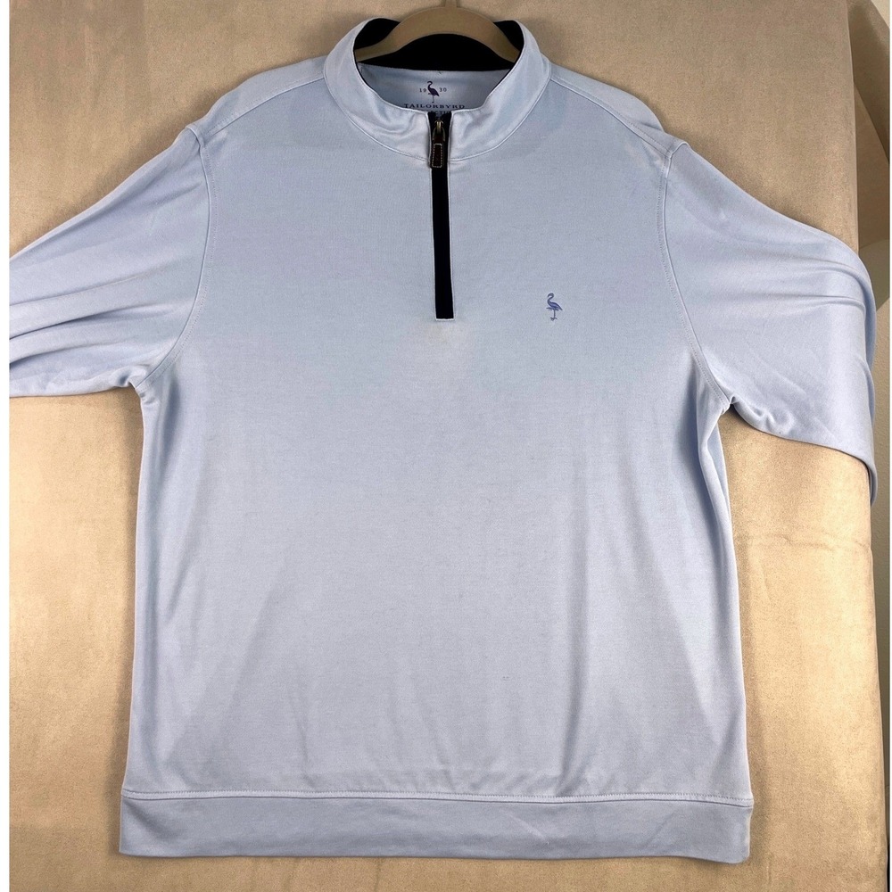 Tailorbyrd Collection Mens Light Blue Modal Blend Quarter Zip Pullover XXL